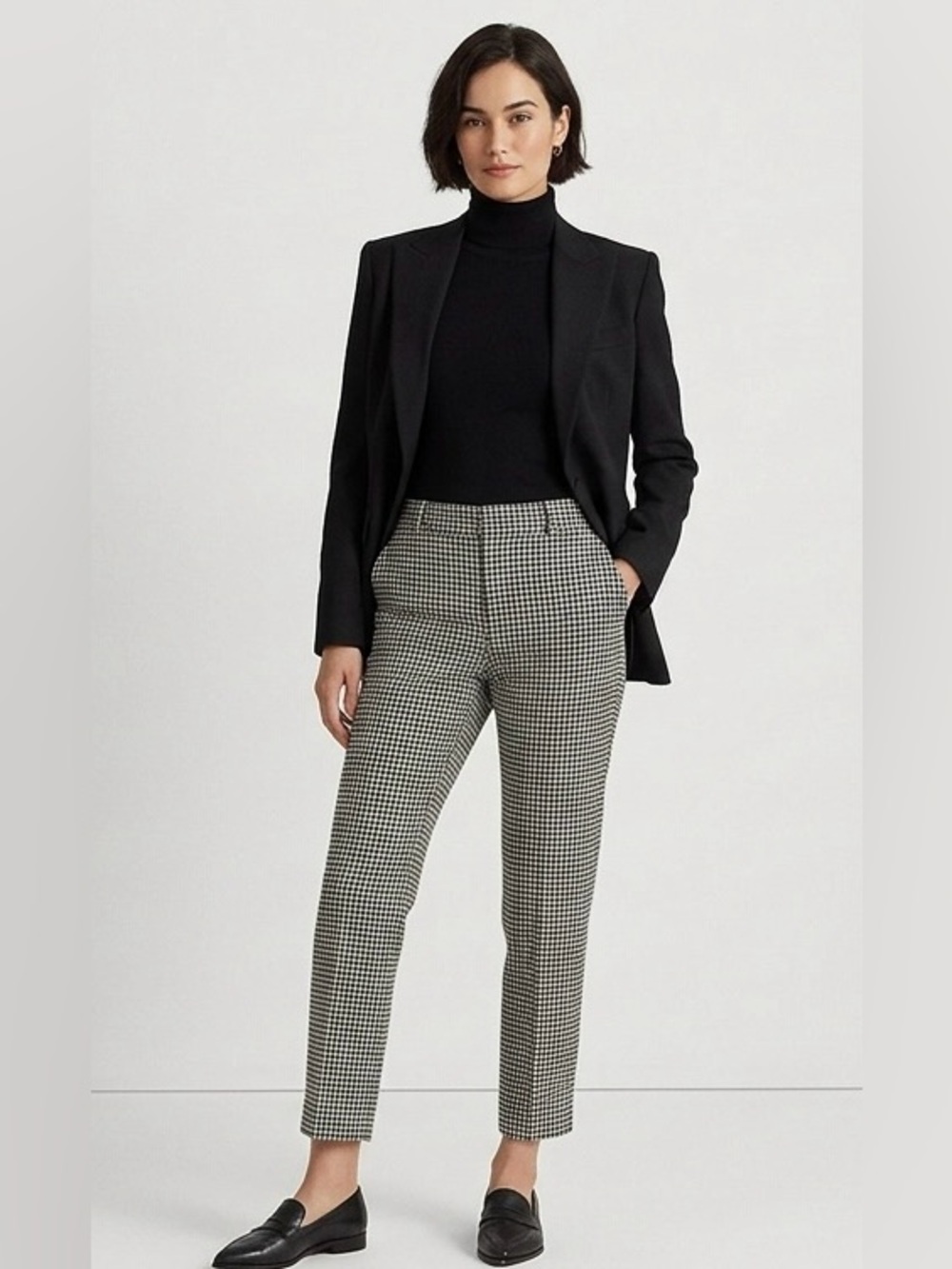 Ralph Lauren Purple Label Wool Houndstooth Pants Ankle Tailored Office⁠ Size 10